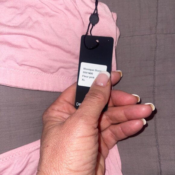 Monique Morin Pink Bralette Panty Set Size XL Modal Back Cut-out Design New - Picture 7 of 12